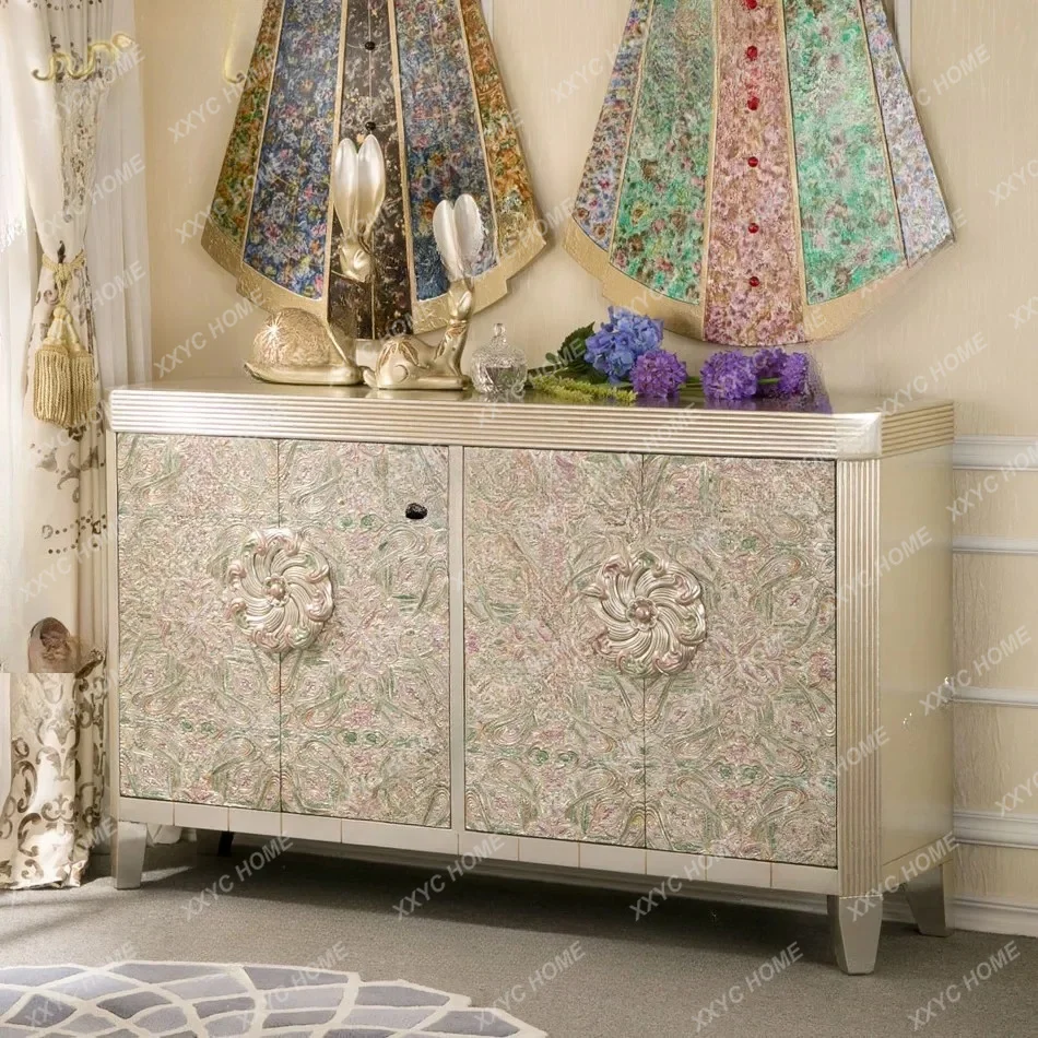 Light luxury high-end shoe cabinet Neoclassical large-capacity foyer cabinet Entrance shoe cabinetTJ