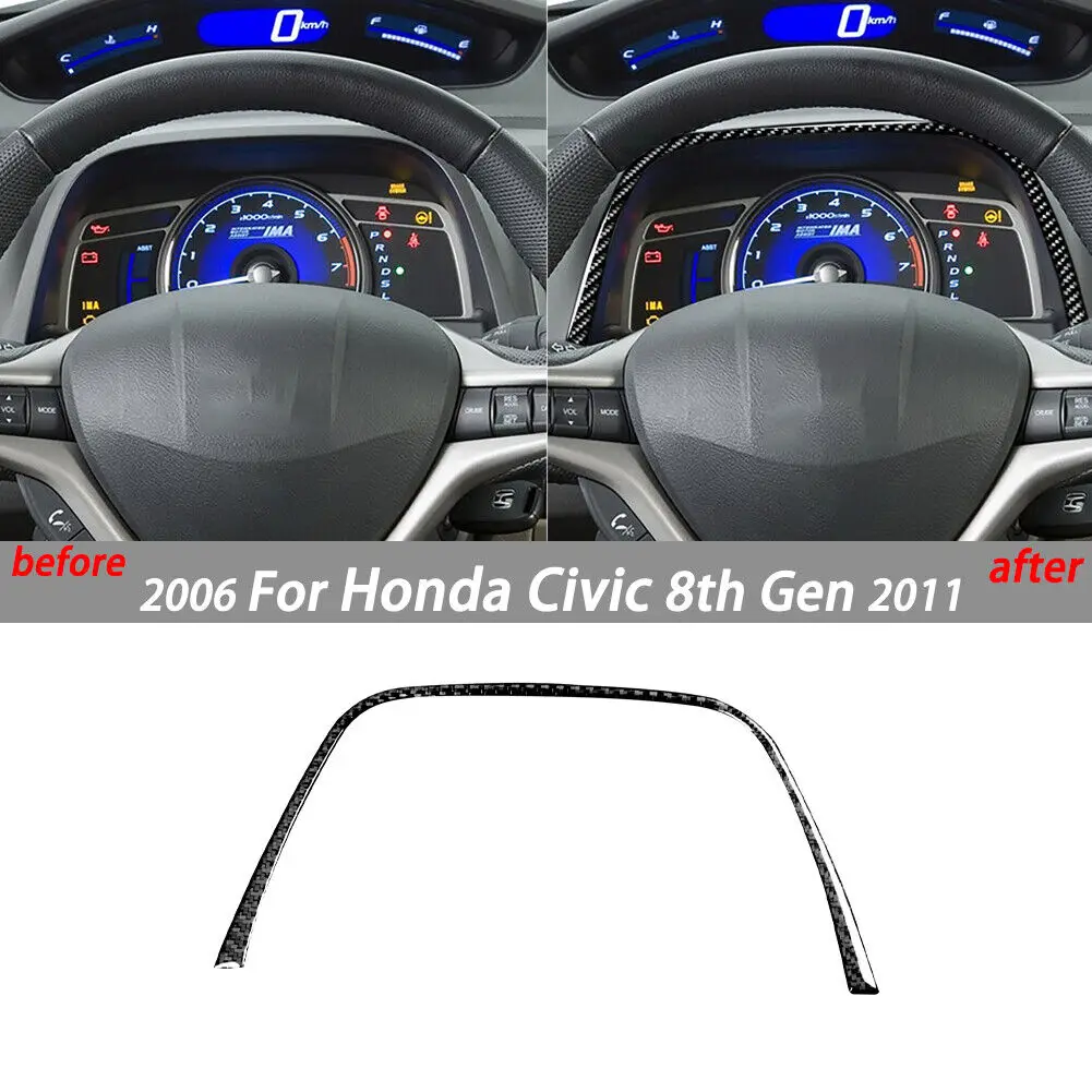 

Carbon Fiber Speedmeter Upper Decorative Trim Cover For Honda Civic 8th 2006-11