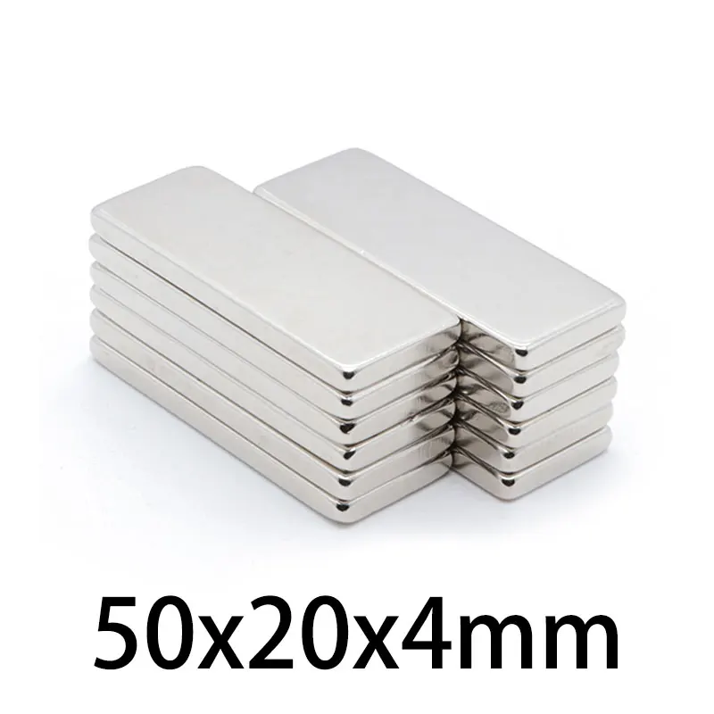 

1/2/5/10pcs 50x20x4mm N35 Strong Magnet Block Rectangular Neodymium Rare Earth Magnets 50x20x4 mm N35 Magnetic Sheet 50*20*4mm