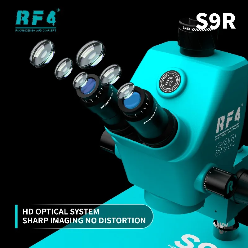 RF4 S9R Trinocular Optical Microscope 7-74X 5