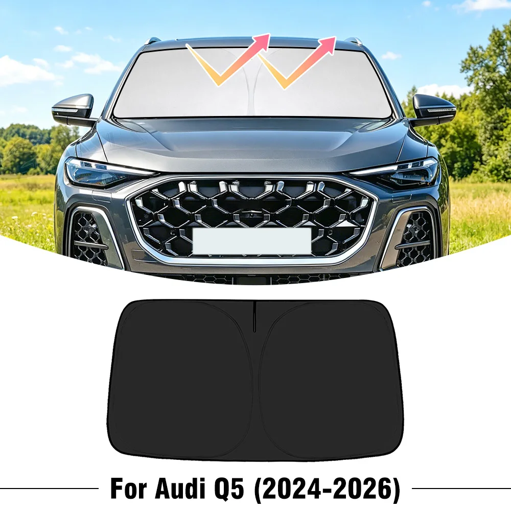 Für Audi Q5 2024 2025 2026 Auto-Windschutzscheiben-Sonnenschutz Vorderfenster-Sonnenschutz UV-Schutz Zubehör