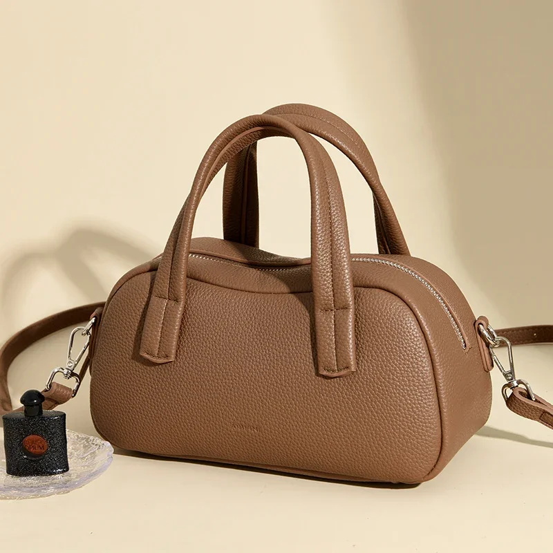 New High Quality Leather Tote Bag Luxury Brand Women Shoulder Crossbody Bags Ladies Simple Leisure Handbags Designer Purses