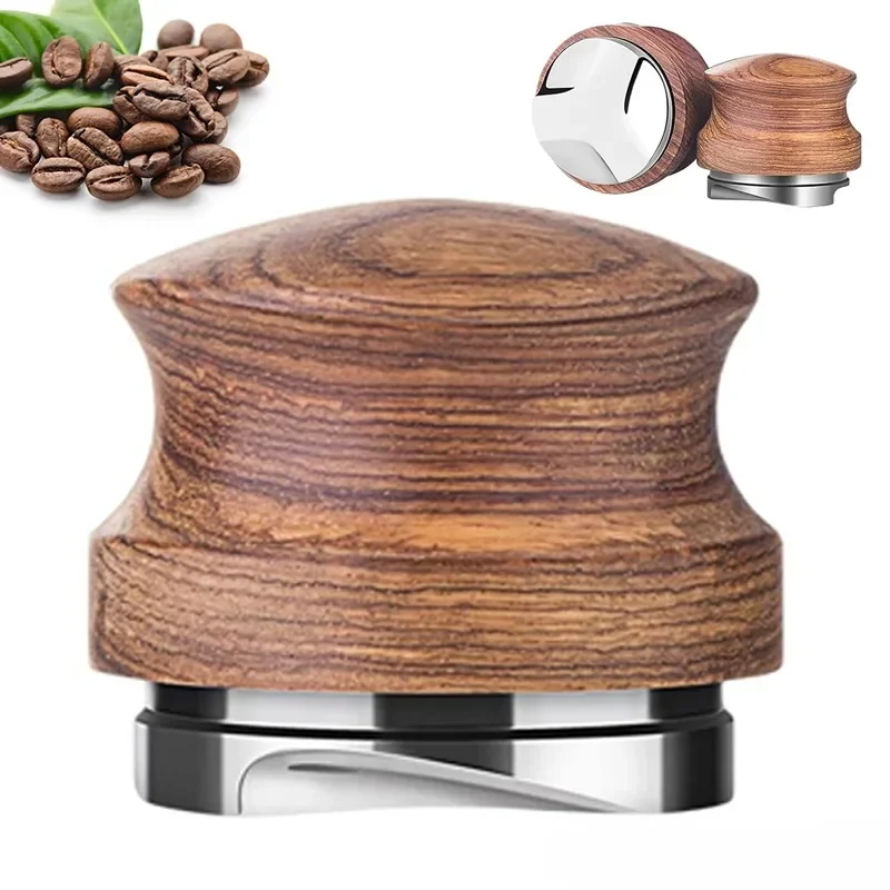 51mm/53mm/58mm Coffee Powder Press Stainless Steel Solid Wood Gravity Coffee Distributor Adjustable Height Espresso Distributor