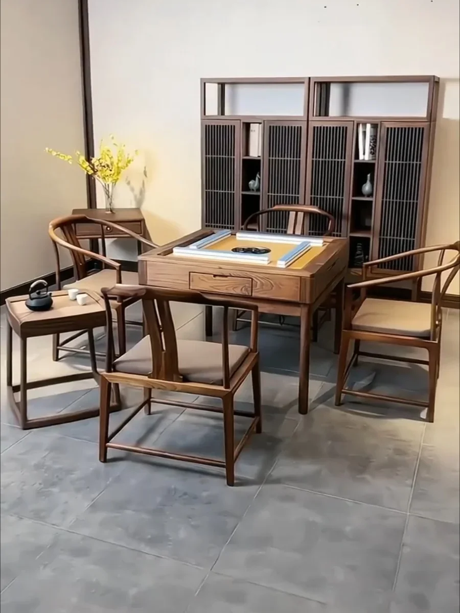 Luxury Wooden Dining Table Storage Drawer Brain Power Work Home Mahjong Table Study Amusement Mesa Comedor Home Furniture