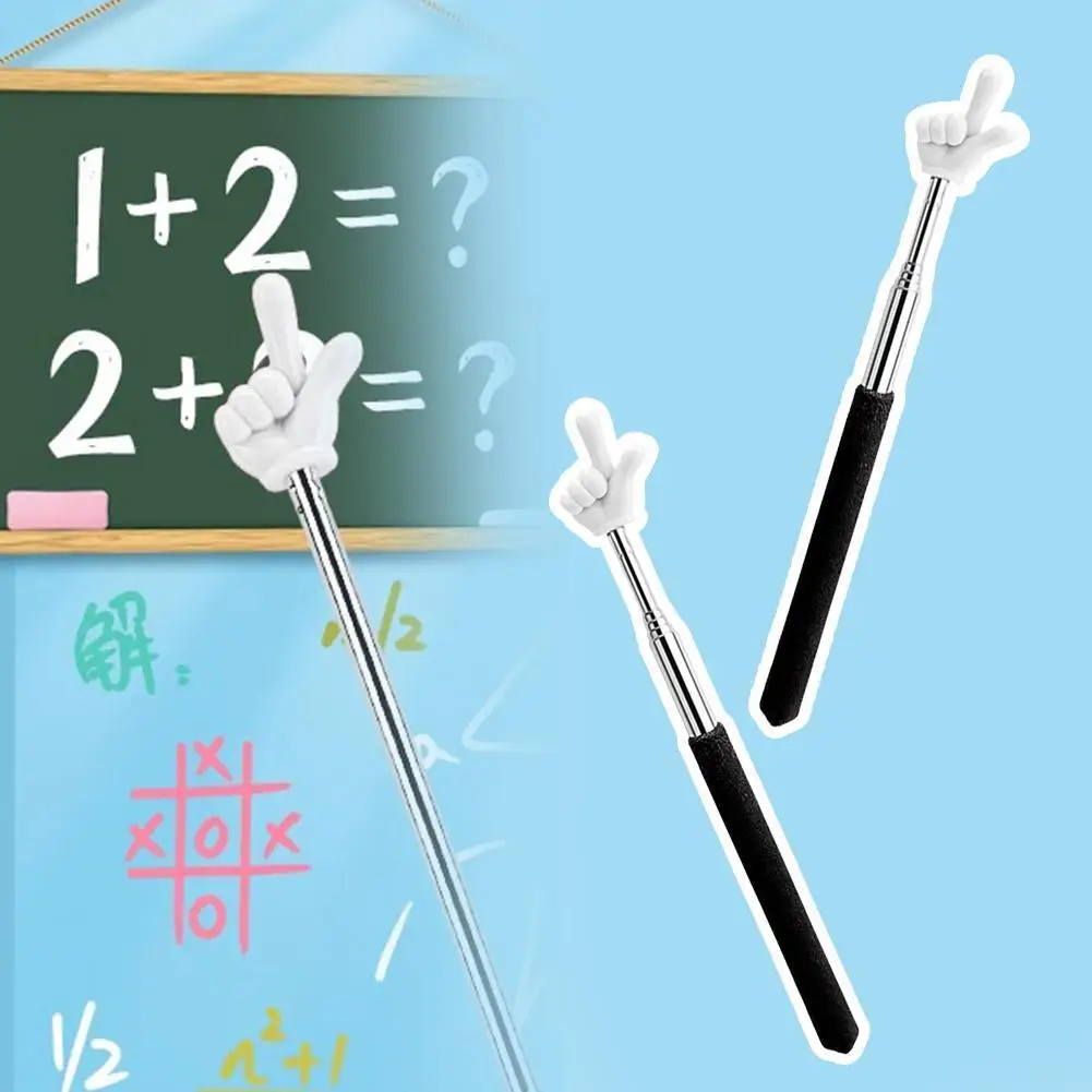 1/2/3PC Stainless Steel  School Office Teaching Pointer Telescopic Rod Finger Design Teaching Stick Finger Reading Sticks