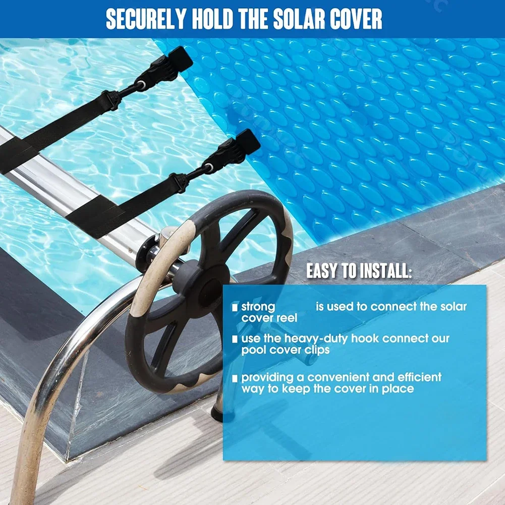 Pool Solar Cover Reel Belt System with Strong Grip and Heavy Duty Material for Long Term For Swimming Pool Use