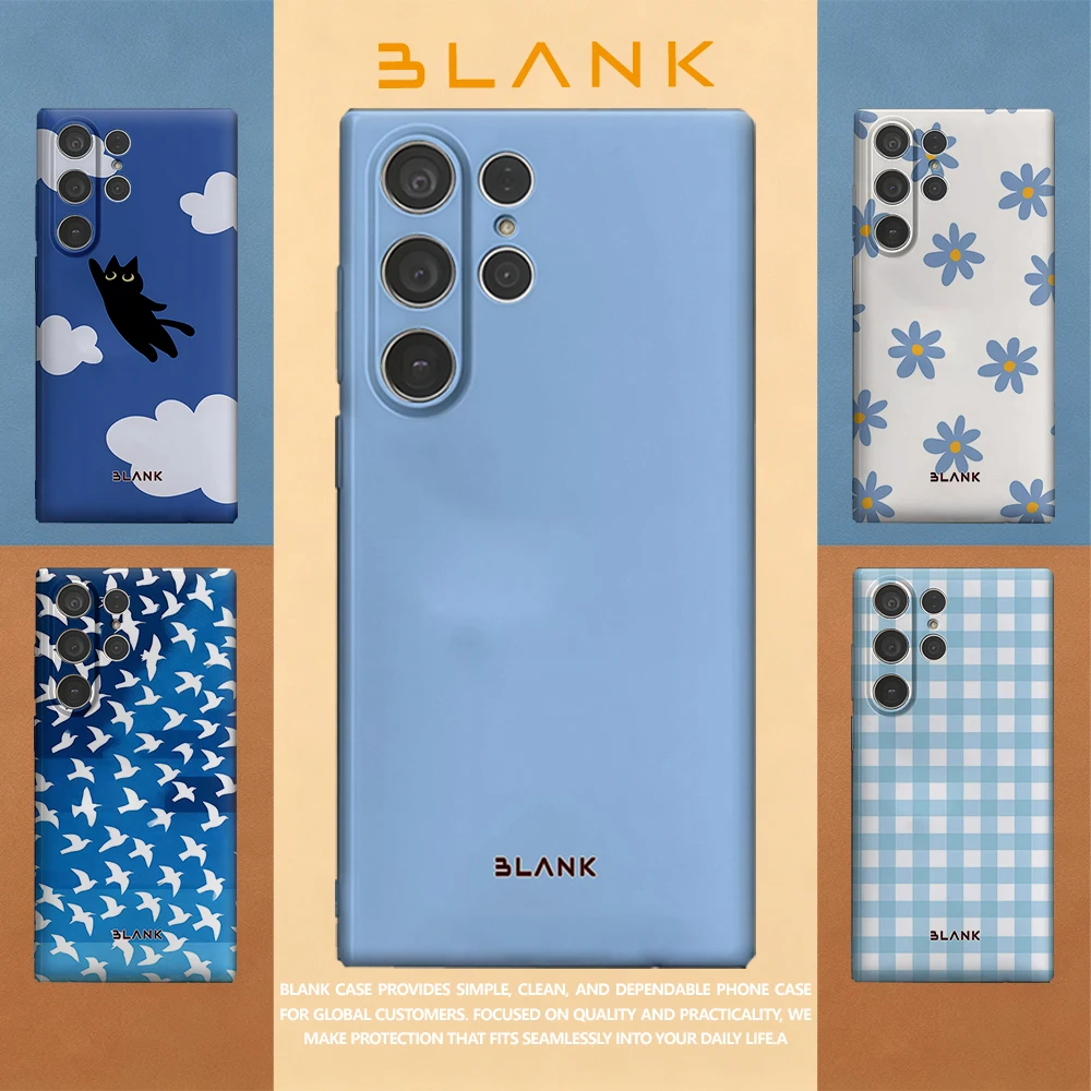 Sky Blue Solid For Samsung Galaxy S26 S25 S24 A56 A36 Phone Case Protection Cover for Women Girl Blank