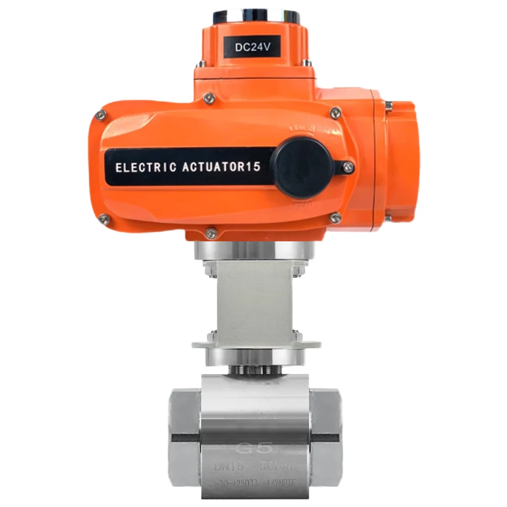 

DC24V Explosion Proof Electric Ball Valve DN15 PN50 NPT Thread Titanium G5 Electric Actuator Motor Operated 2 Way Ball Valve
