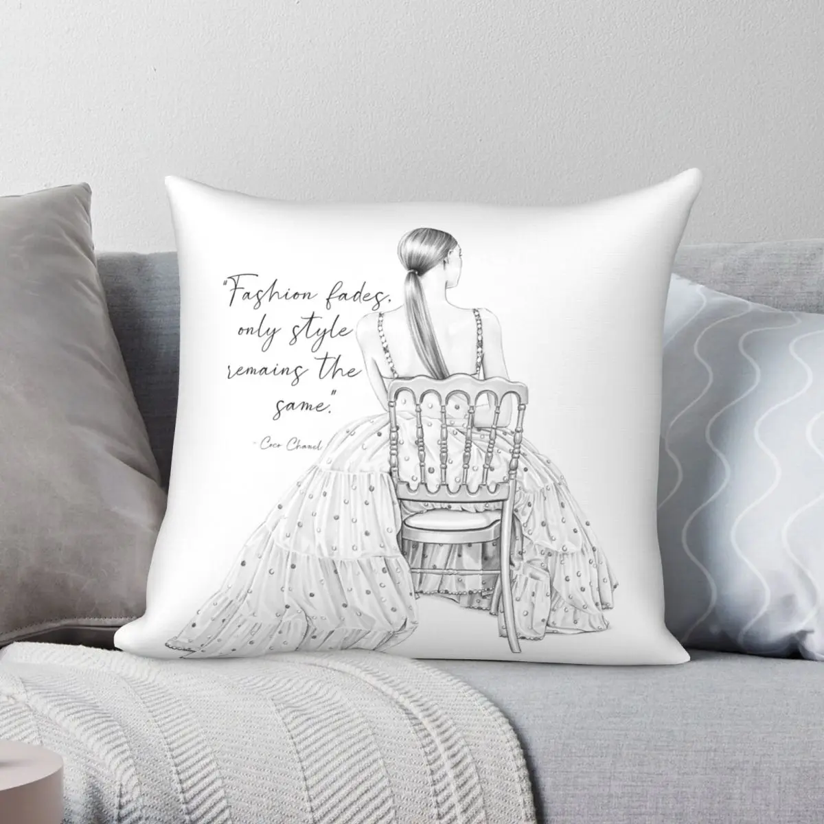 

Fashion Fades Only Remains The Same Pillowcase Polyester Linen Velvet Creative Zip Decor Sofa Seater Cushion Cover