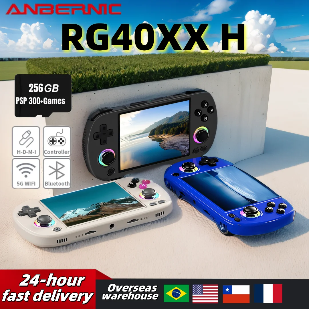 ANBERNIC RG40XX H Retro Handheld Game Console Linux Video Player 4.0-inch IPS screen 5G WIFI Bluetooth 256G 300+ PSP Games Gift