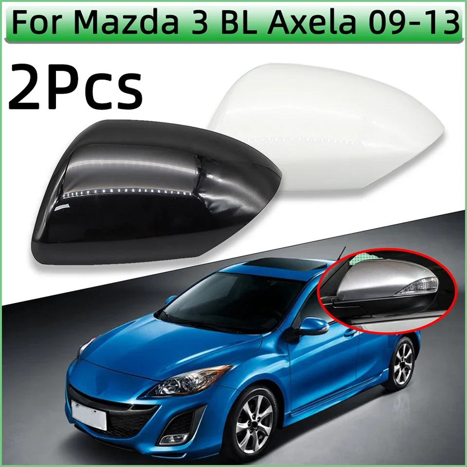 Pair For Mazda 3 Axela BL 2.0 2009 2010 2011 2012 2013 Car Outside Door Wing Mirror Cover Cap Rearview Mirror Shell Housing