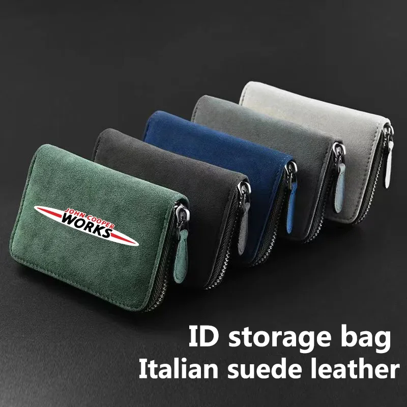 

Car Suede Leather Portable storage box driver's license ID d storage bag For Cooper S D JCW R50 R52 R53 R55 R56 R57 R58