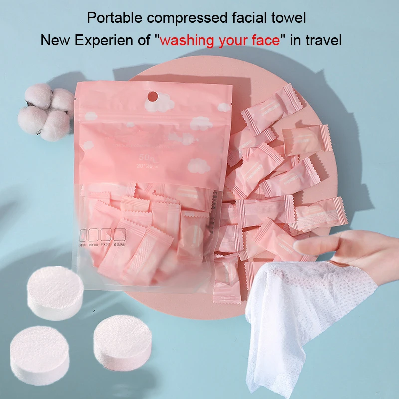 Mini serviettes compressées jetables, 20/50 pièces, Capsules, serviettes magiques, tablette de soins du visage, lingettes en tissu de voyage en plein air, mouchoirs en papier