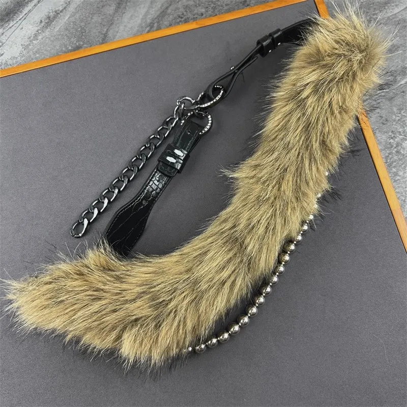 여성 패션 PU 가죽 인조 모피 코르셋 여성용 허리띠 코트 장식용 와이드 벨트 J1622