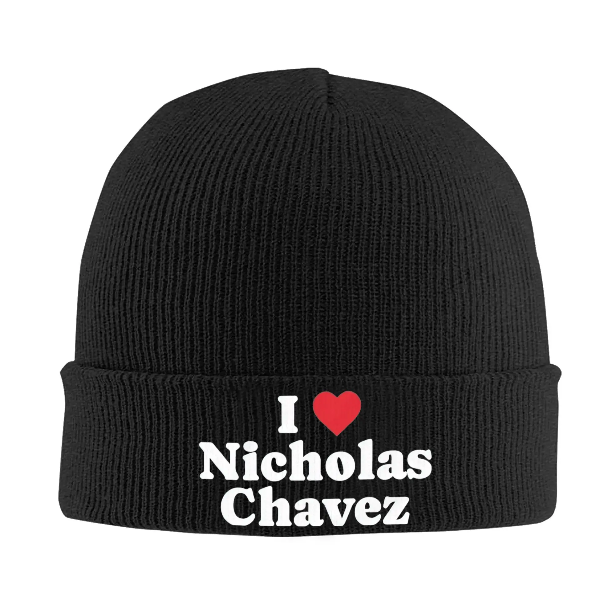 Ich liebe Nicholas Alexander Chavez Strickmütze für Damen und Herren, Mützen, Herbst-Winter-Mützen, Acryl-Hip-Hop-Kappen