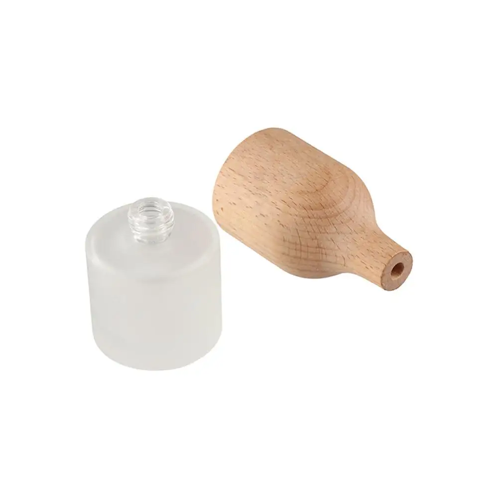 Glass Volatile Empty Bottle Creative Refillable Diffuser Bottles with Wooden Cap Empty Transparent Aromatherapy Bottle Study