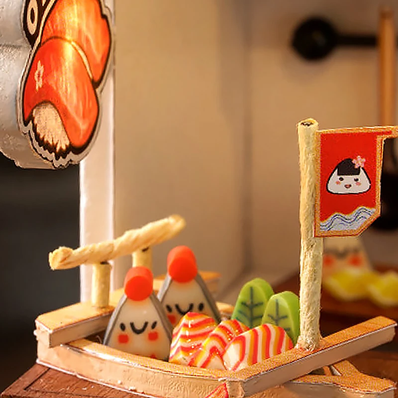 Mini domek dla lalek Zestaw puzzli 3D Ręcznie robiony model montażowy Dekoracja sypialni z osłoną przeciwpyłową Drewniane rękodzieło Zabawki Prezenty