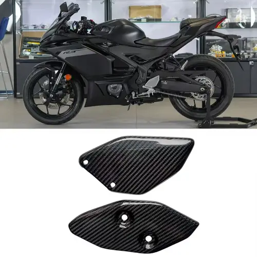 Imagen 1 del producto Para Yamaha R3 R25 2015-2025 protector de pedal de fibra de carbono protector de pie trasero accesorios de motocicleta