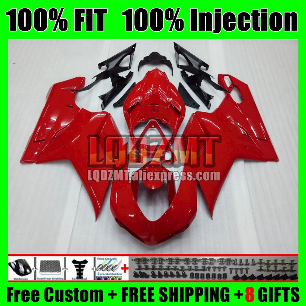 Factory Red Injection For DUCATI 848 1098 1198 R S 121No.0 848S 07 08 09 10 11 12 1098S 2007 2008 2009 2010 2011 2012 Fairing