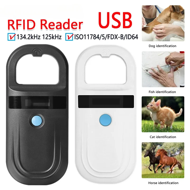 

Universal Animal RFID Reader - 134.2KHz/125kHz Pet Microchip Scanner for Dogs/Cats/Livestock