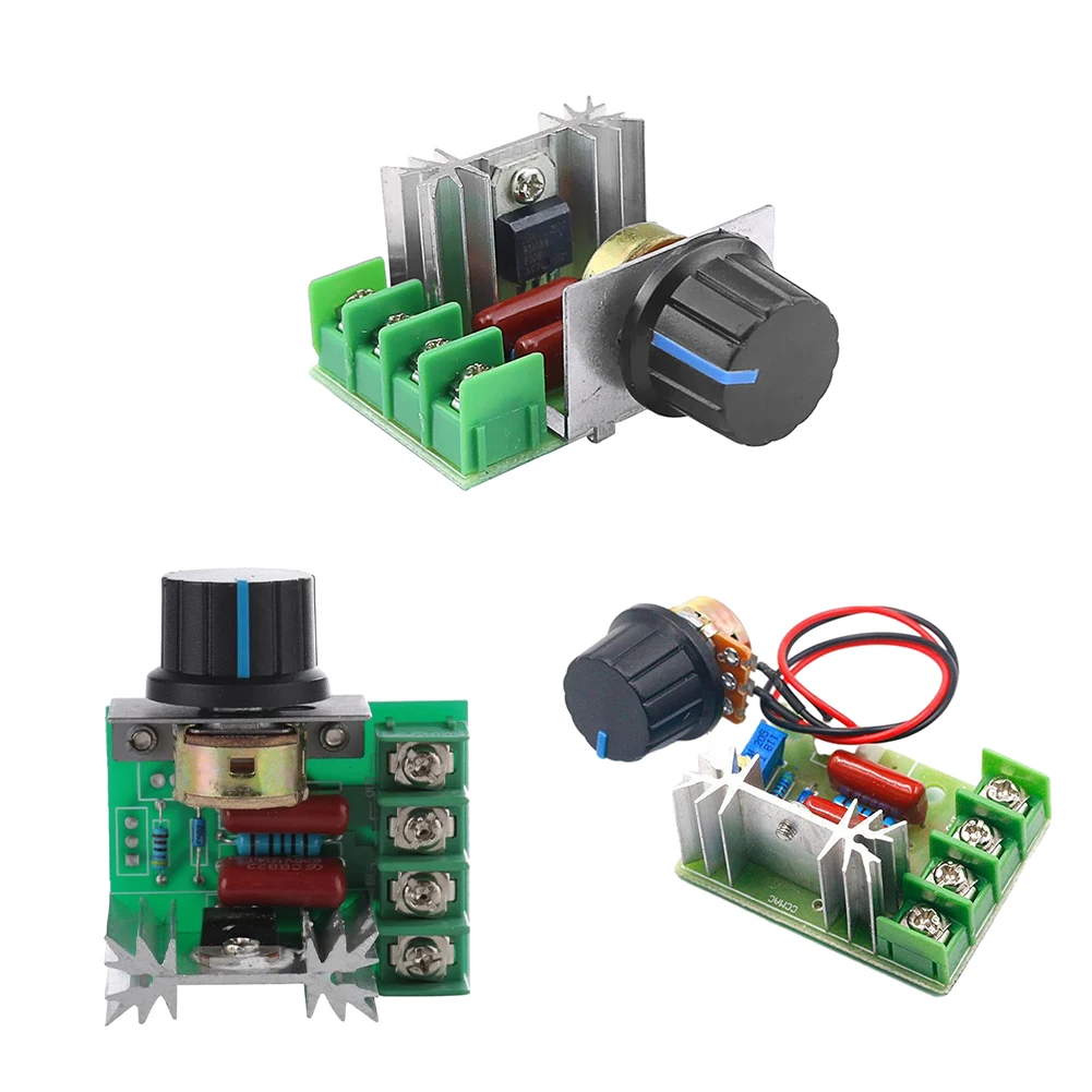 AC 220V 2000W SCR Electronic Voltage Regulator Dimming Dimmers Speed Controller Thermostat with Adjustable Control Knob