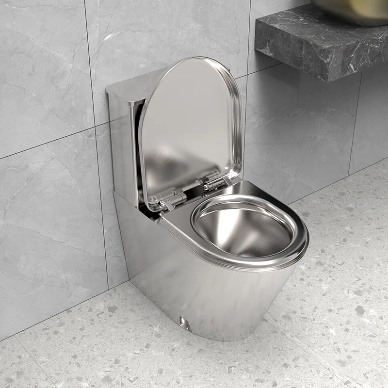 

Stainless steel toilet with water tank, prison public toilet toilet, thickened 304 stainless steel toilet