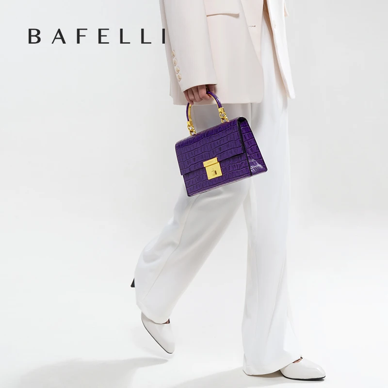 TREND BAFELLI WOMEN'S HANDBAG 2023 LUXURY BAG CROCODILE GRAIN LEATHER EVENING FASHION BUSINESS LADY WOMEN FEMALE CROSSBODY