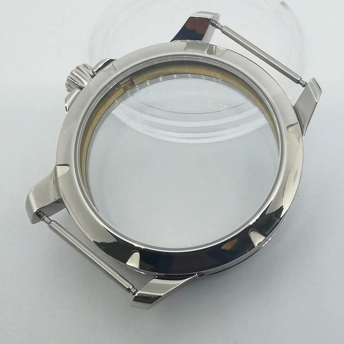 45mm Sapphire Glass Stainless Steel Watch Case Fits Eta 6497 6498 St3600 3601 3602 Manual Winding Movement