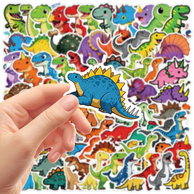 100PCS Cute Dinosaur Pattern Stickers Kids DIY Decor Suitcase Water Bottle Phone Laptop Guitar Scrapbook Stationery Decals Toys