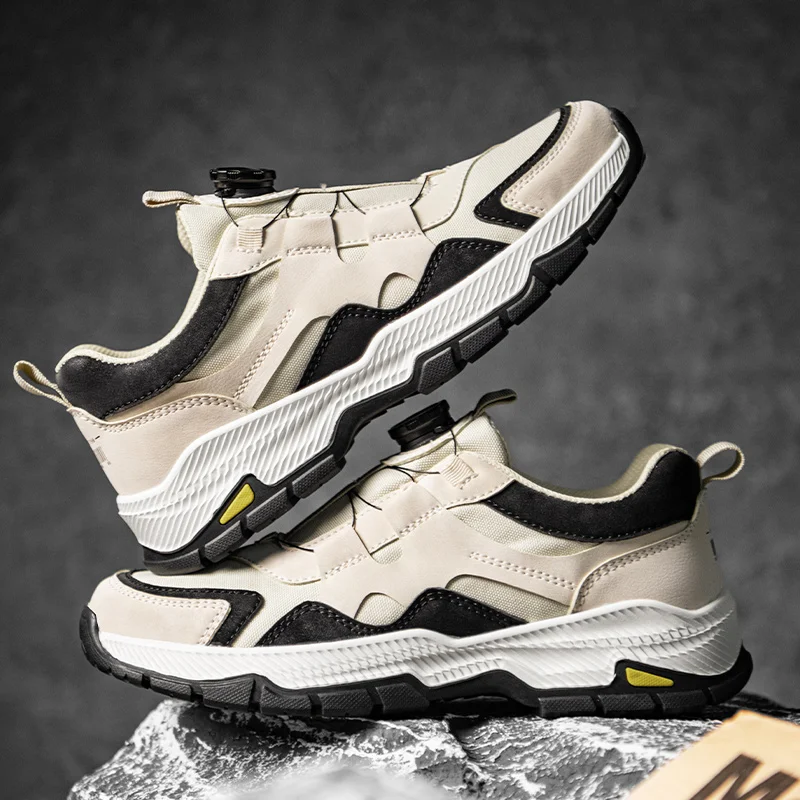

High-quality Outdoor Hiking Casual Rotary Knob Sports Shoes Color-block Anti-slip Soft-soled Mountaineering Sports Casual Shoes