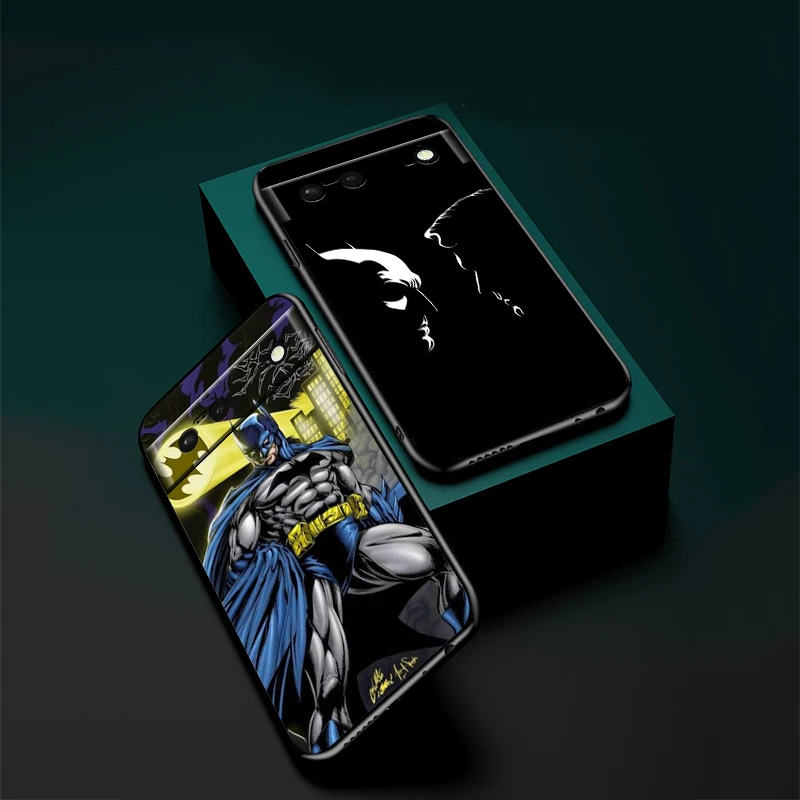 Custodia per telefono supereroe Black Batman per Google Pixel 9 8 7 Pro 6 Pro 6A 5A 5 4 4A XL 5G Cover morbida nera Fundas