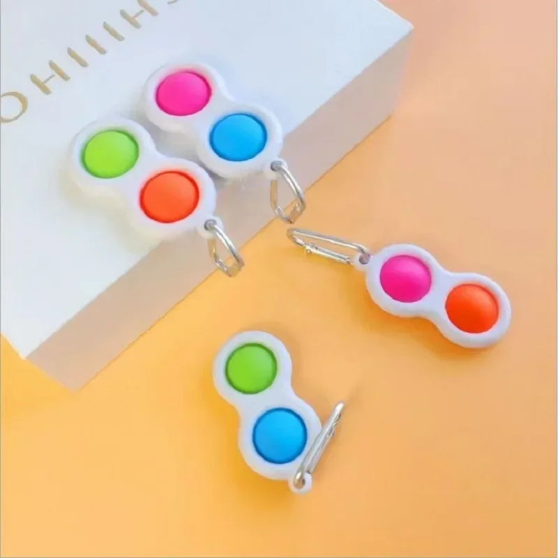 Fidget Finger Bubble Music Keychain Decompression Fashion Toy Pressable Exercise Board Decompression Key Pendant Birthday Gift