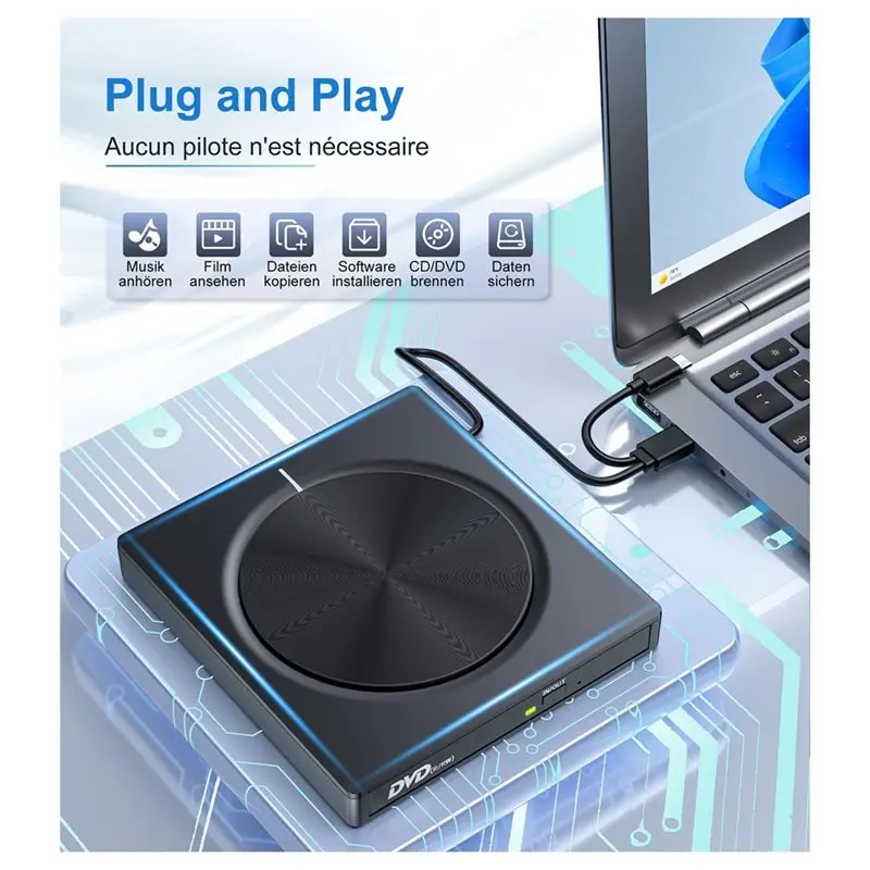 【PRICE-DROP!】Optical Drive TF Card USB Flash Drive External Optical Drive With 4A+1C+2 Card Reader
