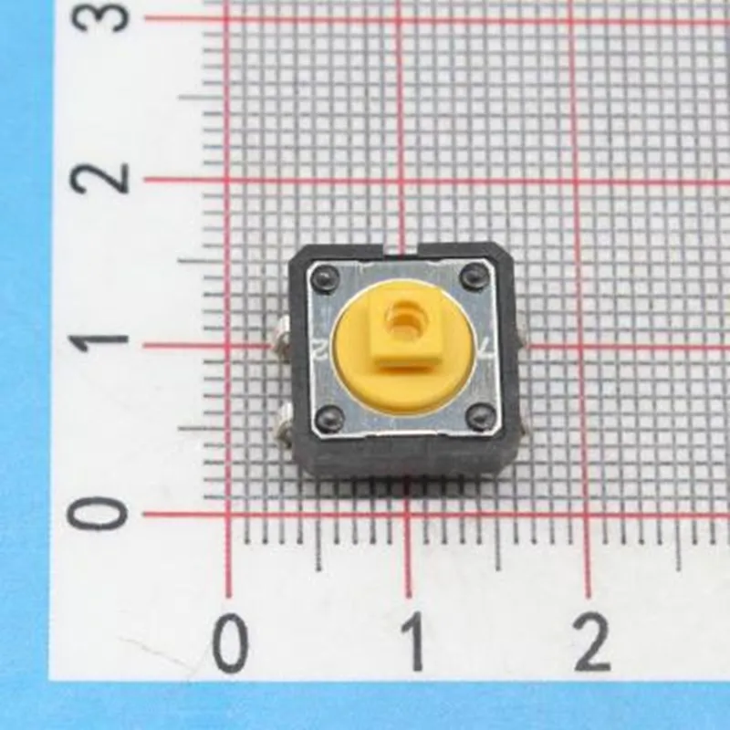 50PCS Genuine Original connector B3F-4055 TC-1103T-C-Y Light touch switch 12x12x7.3 pin square head yellow button 260gf