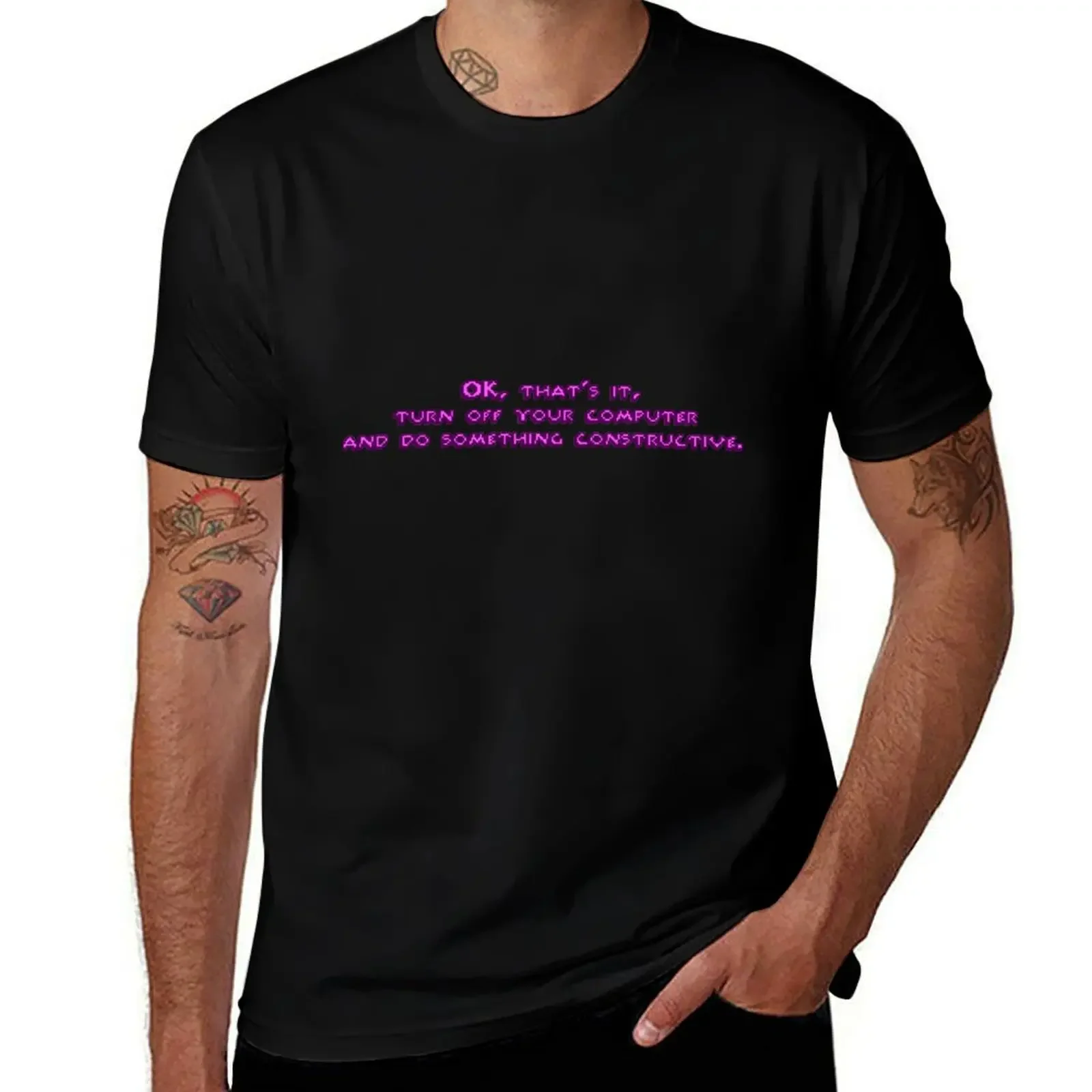 Turn off your computer and do something constructive (Monkey Island) - T-Shirt Blouse anime tshirt mens clothes