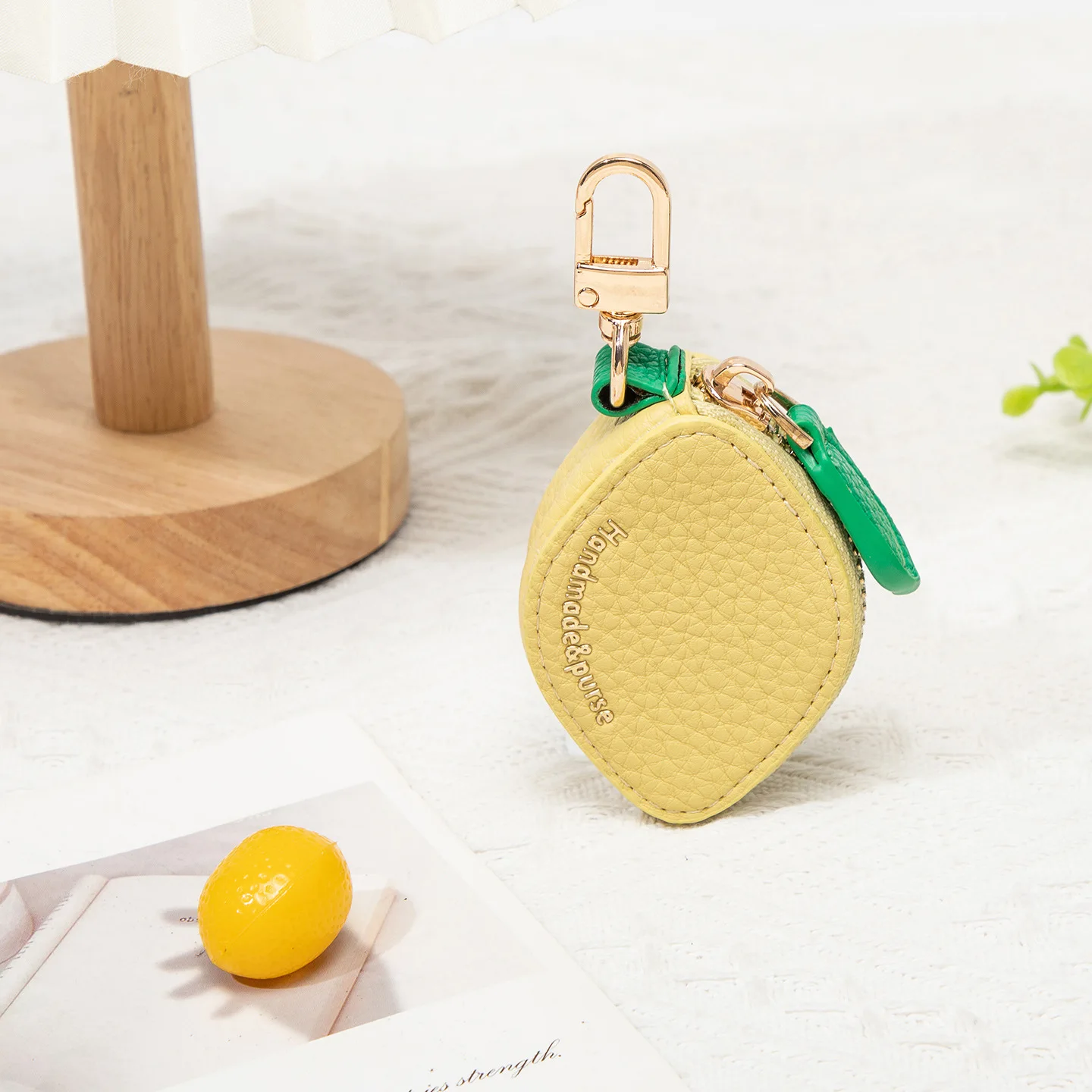 Lemon Shaped Fruit Mini Coin Purse Storage Bag Cute Small Wallet Daily Accessory Gift For Girls Charm Multifunctional Key Earbud
