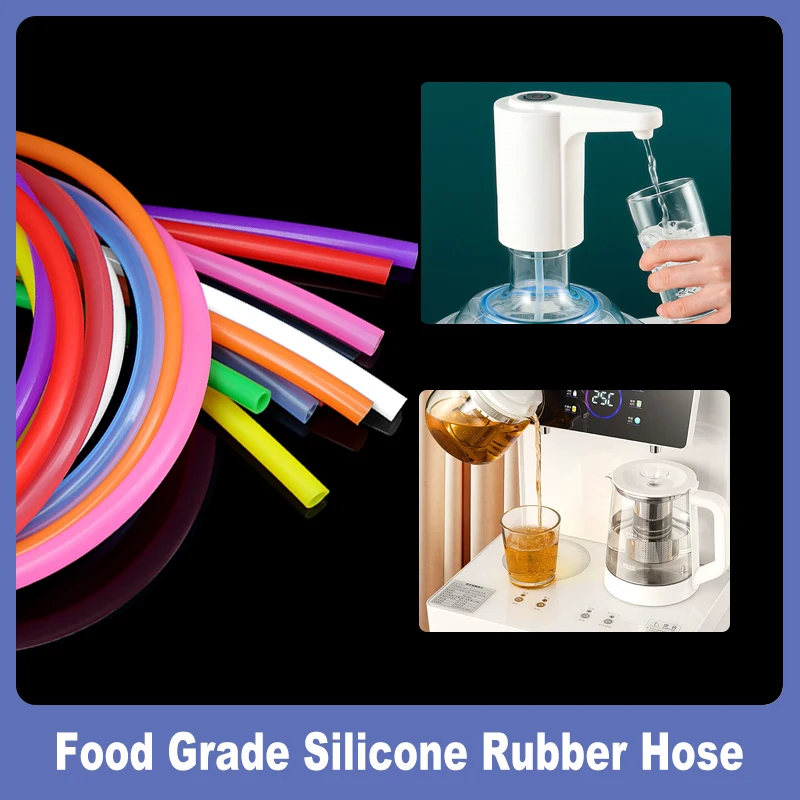 Silicone Tube Colored 1 2 3 4 5 6 7 8 9 10mm Diameter Flexible Nontoxic High Temperature Food Grade Rubber Hose Drink Water Pipe