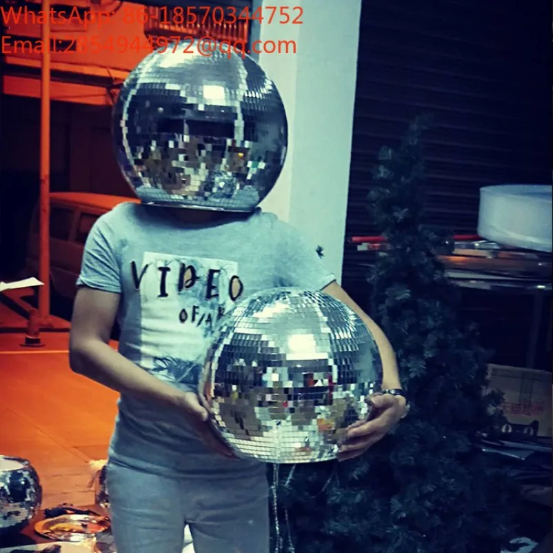 Mirror Glass Reflective Helmet Shiny Face‑covering Headwear Party Stage Performance Prop