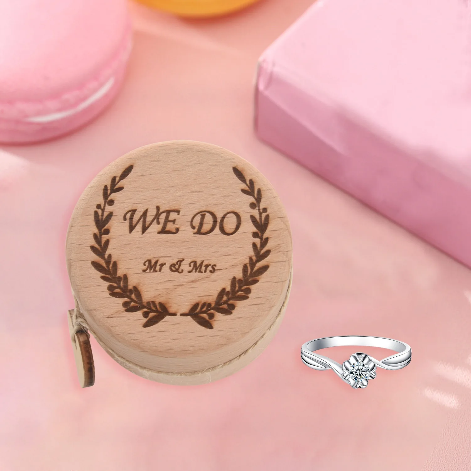 Wood Ring Box Wedding/Valentines Engagement Wooden Ring Bearer Box Rustic Wedding Ring Box Holder No Engravings