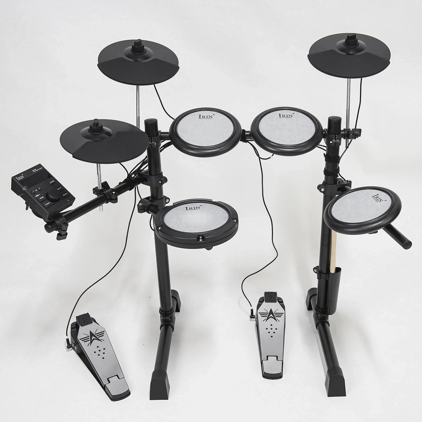 Electric Drum Set Convenient 5 Drum 3 Cymbal Silicone 300 Sounds with BT and USB MIDI Connection Headphone Percussion Instrument