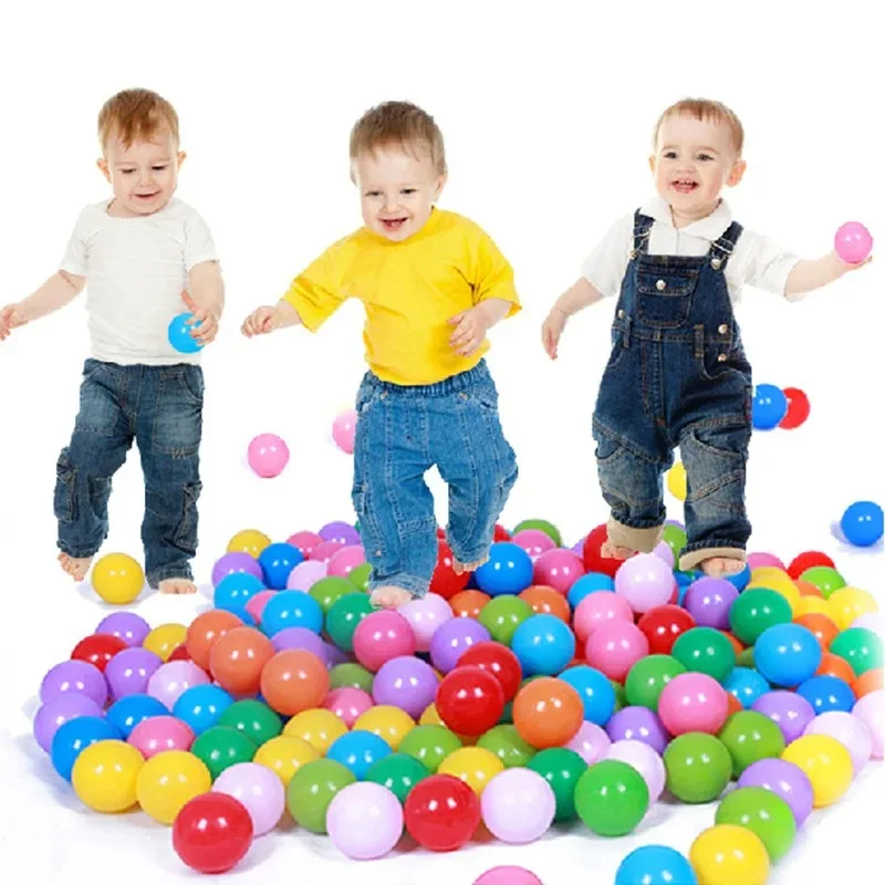 Colorido divertido plástico pit balls para crianças, bolas para bebês, festas de aniversário de crianças, eventos, jogos de playground, piscina tenda, 100pcs