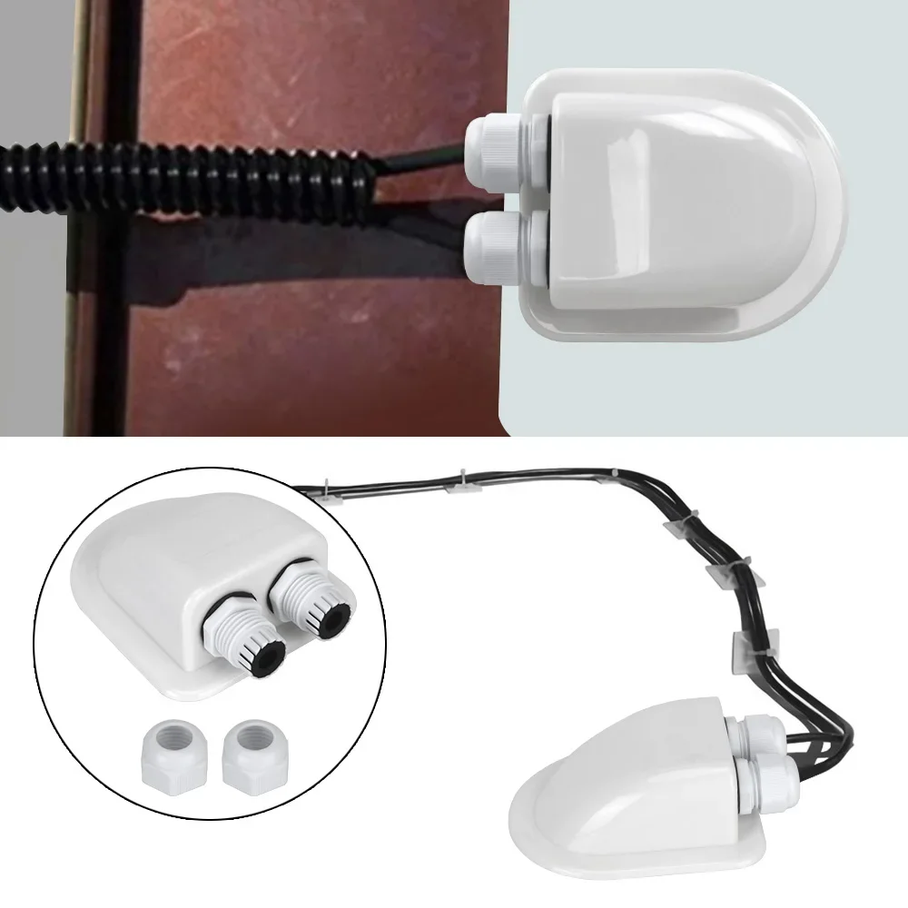Caravan Solar Car Junction Box Cable Entry Gland Box Roof Wire Entry Cable Connector Holder Dual Hole Automotive Accessorie