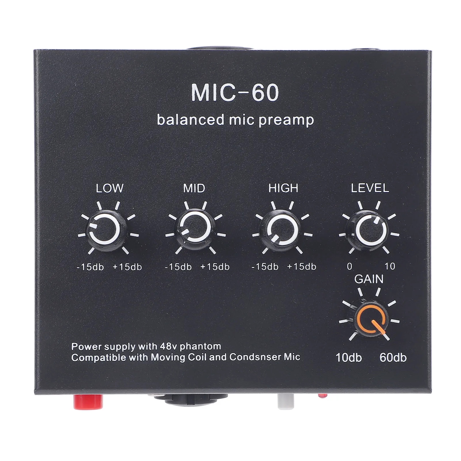 مضخم الميكروفون المتوازن للميكروفون Preamp 3 قنوات مدخلات XLR مخرج يعزز جودة الصوت للميكروفون الديناميكي والمكثف