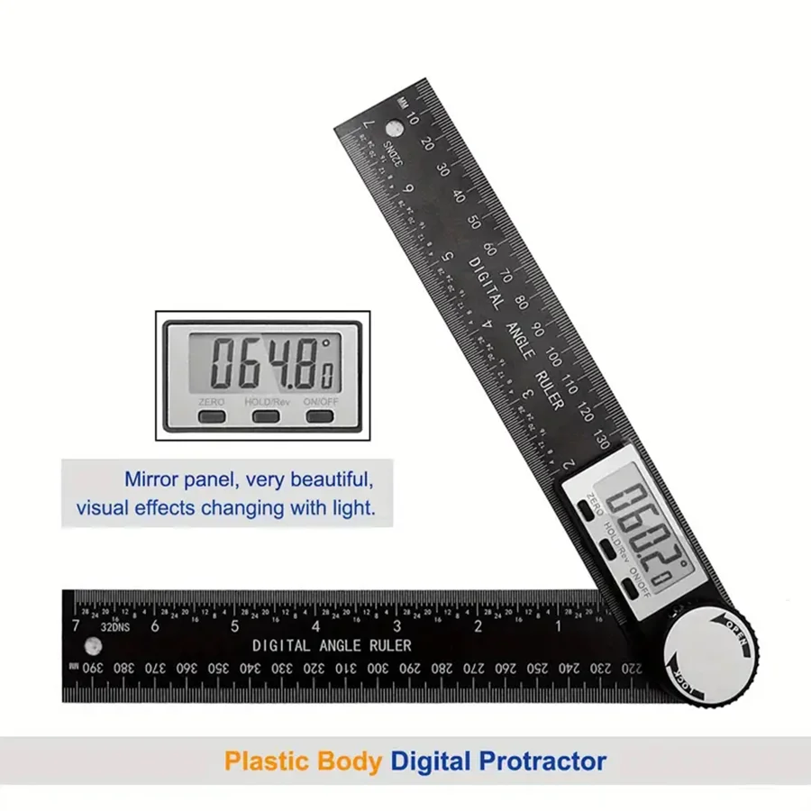 Digital Angle Finder Protractor, 2-in-1 Digital Miter Saw Protractor, 7 Inch/200mm ABS Angle Ruler