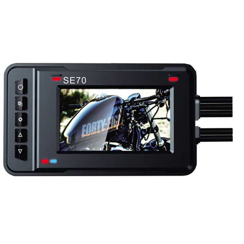 

2K WiFi GPS Motor Dvr Dash Camera with Two Lenses 3-Inch Screen 12V Motorcycle Dash Cam with BSD Voice Recognition