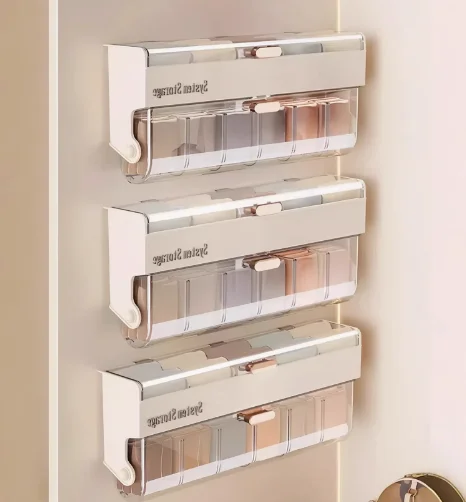 

Adhesive sock storage box, wall mounted underwear, two in one wardrobe, hanging close fitting clothing partition and sorting box