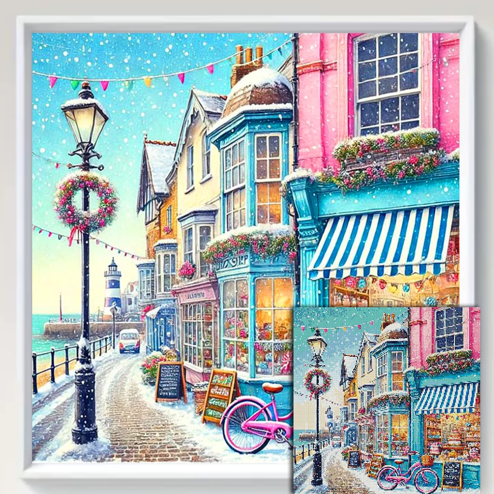 

Набор для алмазной вышивки House Diamond Painting Kit: полная квадратная/круглая мозаика, пейзаж, ручная работа, подарок, декор для комнаты