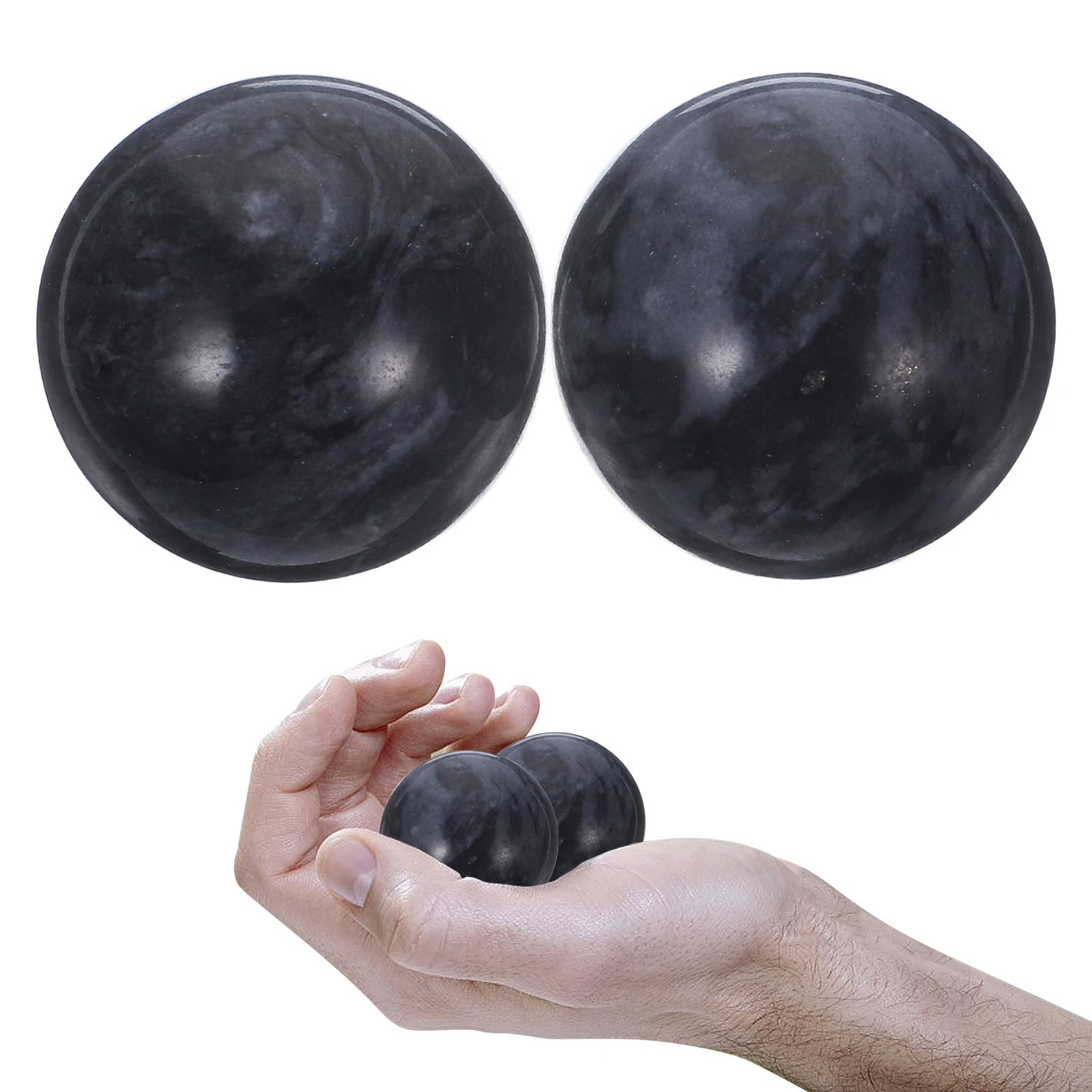 

2 Pcs Elderly Health Care Ball Jade For Therapy Detachable Exercise Black Chinese Health Strengthening Stress Relief For Old Man