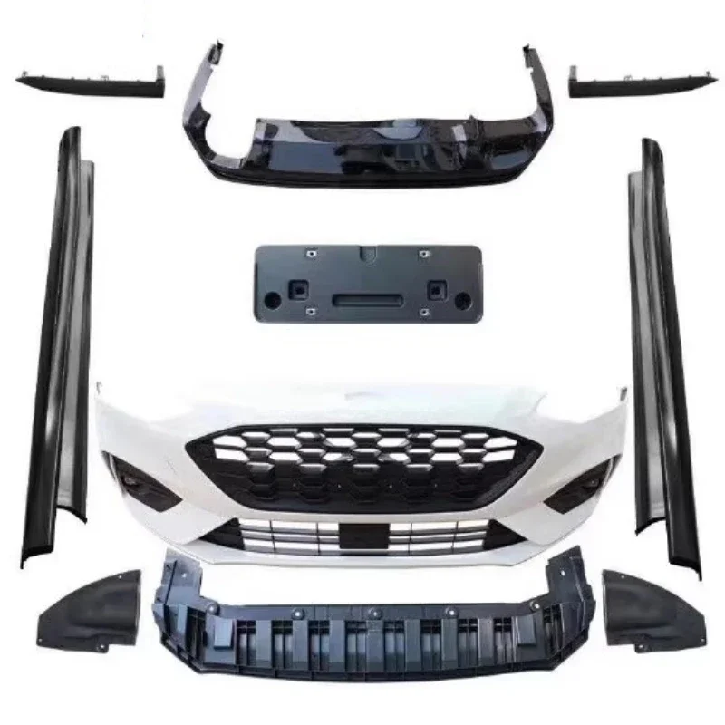Front Bumper Grille Side Skirt Rear Lip for Ford Focus 2019 Modified to ST-line New Style Body Kit Car Accessories