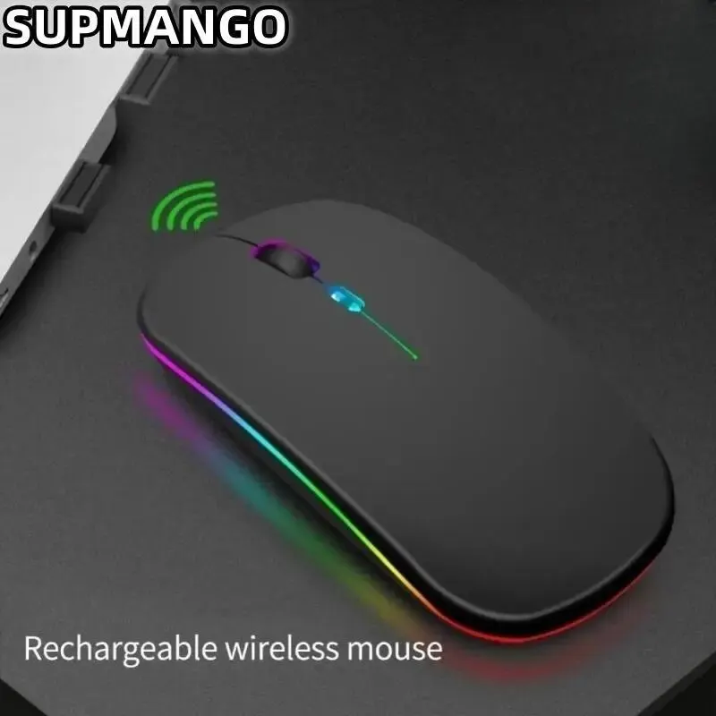 Rato Gaming Recarregável Sem Fio, Ergonômico Portátil, Silencioso, Mágico, Adequado para Computadores Portáteis, Tablets, IPAD, Telefone, 2.4G